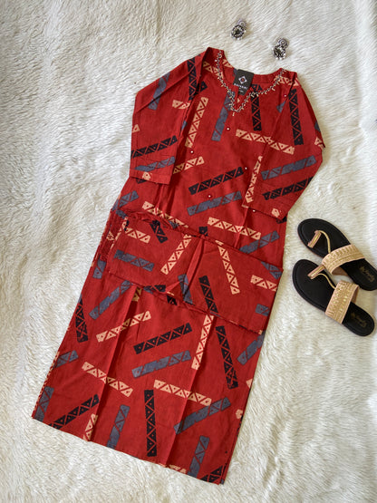 Cotton Straight Pair (Gamthi Pair). Cotton Kurtis Sets For Women Online India. Shop the Latest Festive Summer Collection at Shivani Designer Kurti.