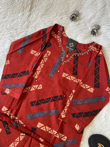 Cotton Straight Pair (Gamthi Pair). Cotton Kurtis Sets For Women Online India. Shop the Latest Festive Summer Collection at Shivani Designer Kurti.