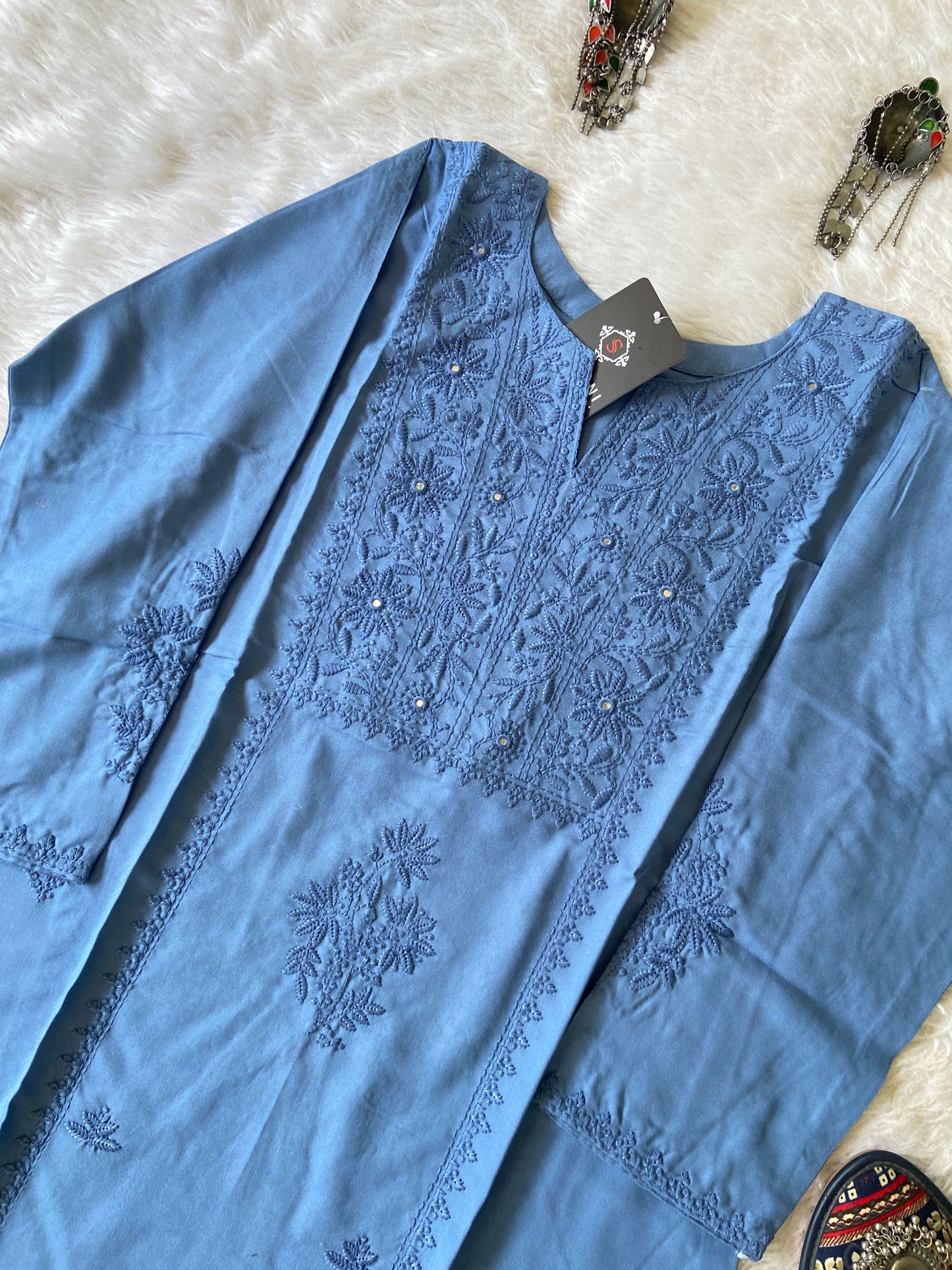 Rayon Lucknowi Chikankari Short Kurti. Rayon Short Top For Women online India. Shop the Latest Festive Summer Collection at Shivani Designer Kurti.