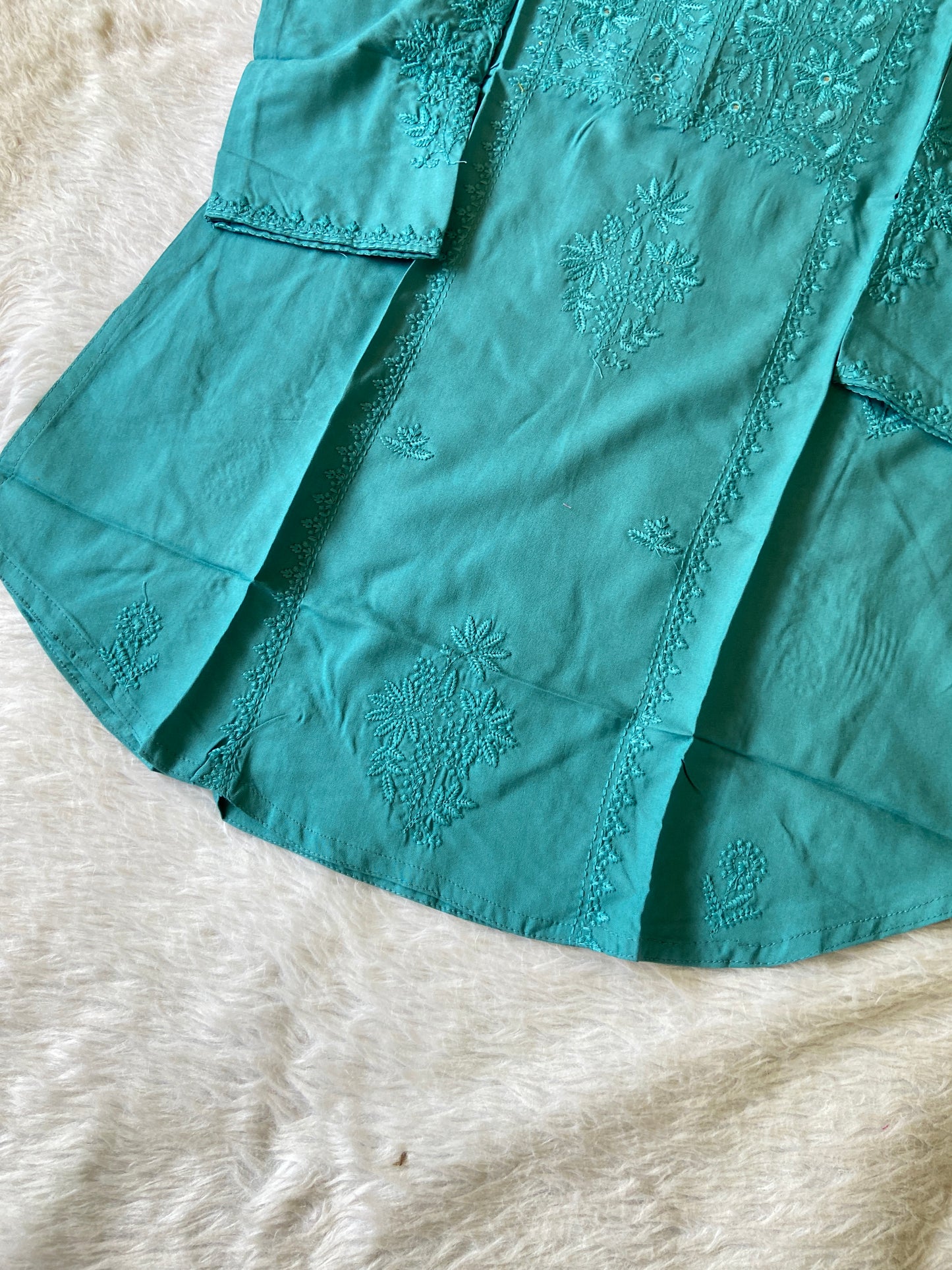 Rayon Lucknowi Chikankari Short Kurti. Rayon Short Top For Women online India. Shop the Latest Festive Summer Collection at Shivani Designer Kurti.