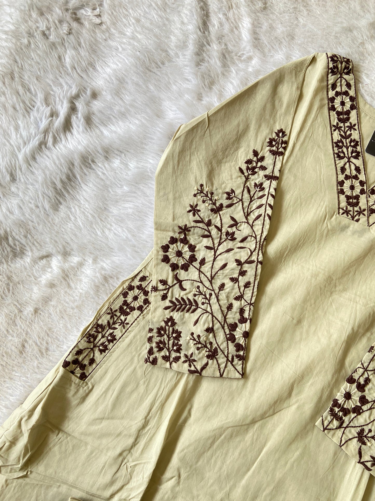Embroidery Work Cotton Aline Kurti With Full Flair Palazzo. Cotton Kurtis Sets For Women Online India. Shop the Latest Festive Summer Collection at Shivani Designer Kurti.