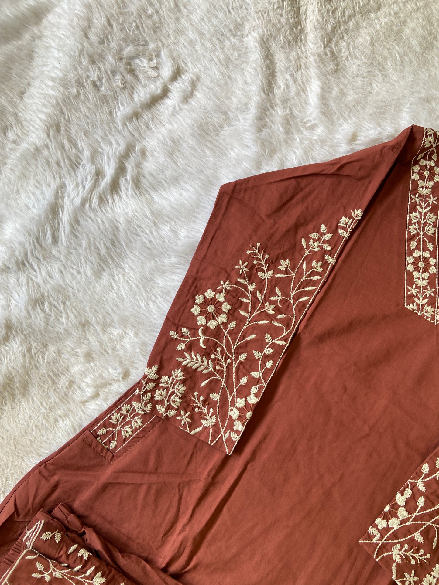 Embroidery Work Cotton Aline Kurti With Full Flair Palazzo. Cotton Kurtis Sets For Women Online India. Shop the Latest Festive Summer Collection at Shivani Designer Kurti.
