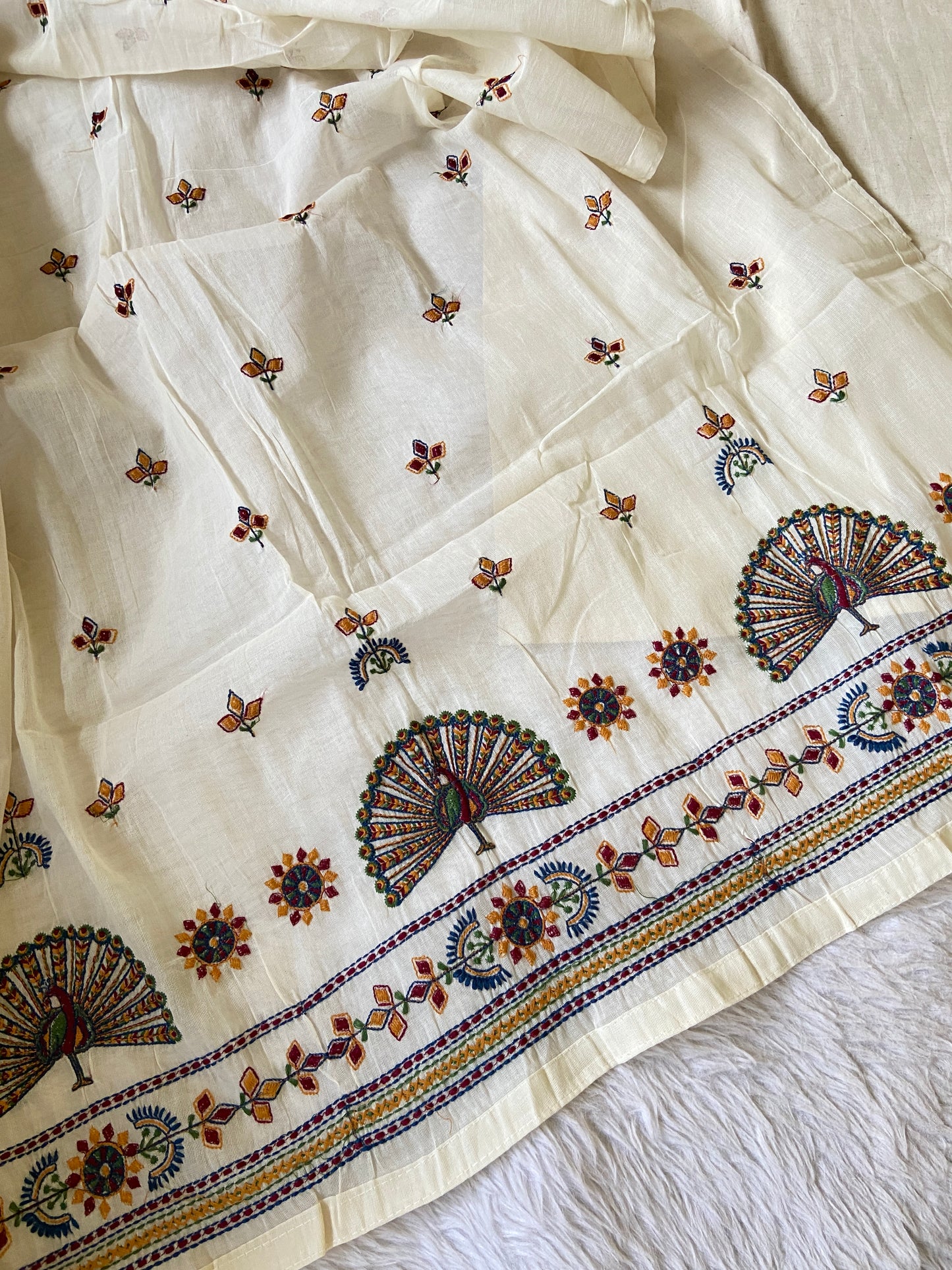 Cotton Embroidery Work Straight Kurti With Palazzo And Embroidery work Dupatta (Gamthi Pair). Cotton Suit Sets For Women Online India. Shop the Latest Festive Summer Collection at Shivani Designer Kurti.