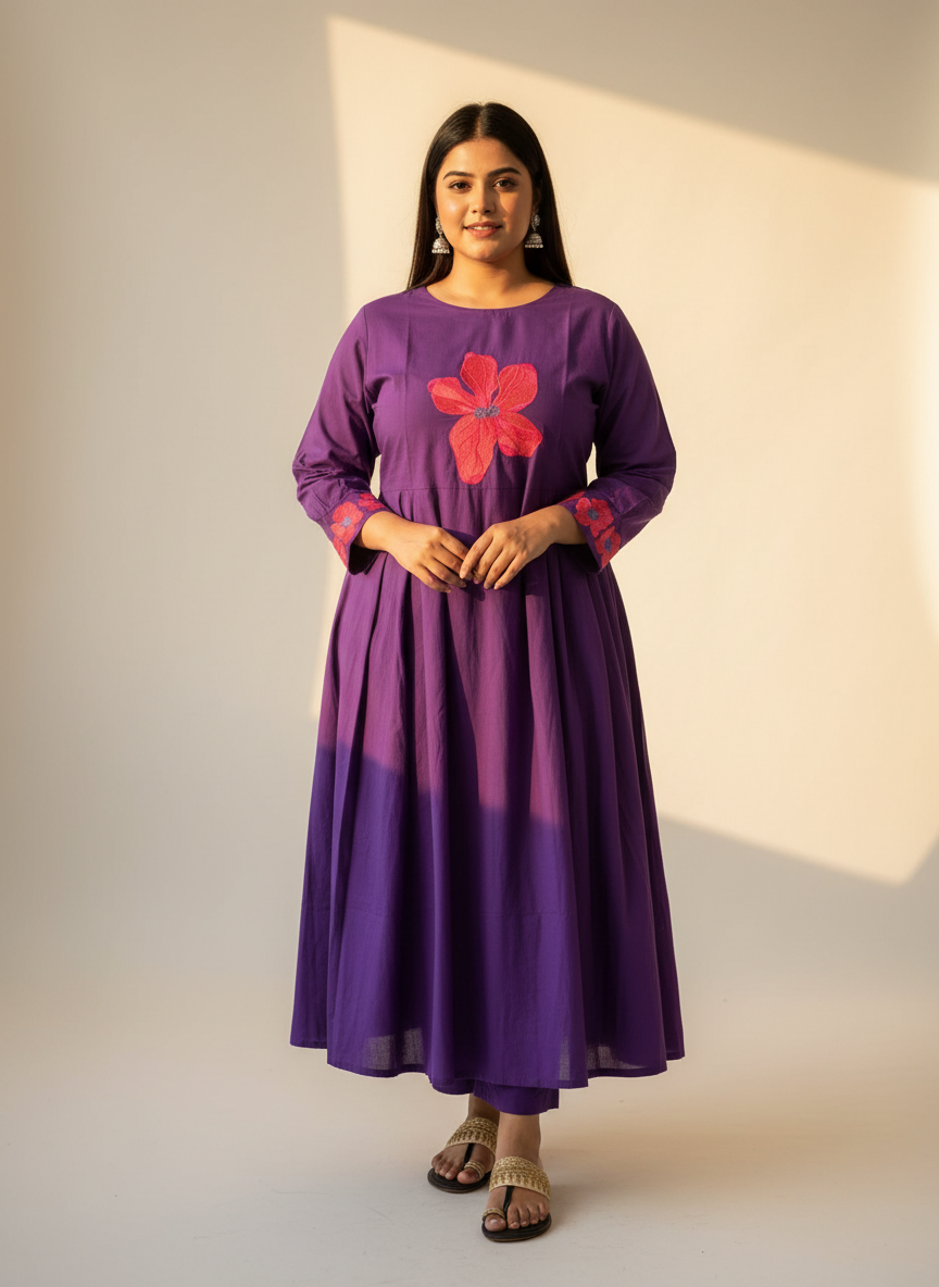 Purple kurti with 5XL model
